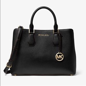 Camille Large Pebbled Leather Satchel